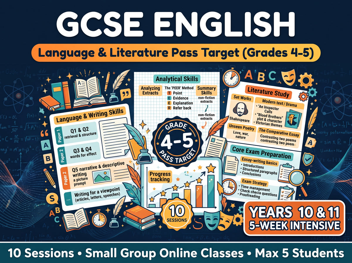 GCSE English Language & Literature Pass Target (Grades 4-5)